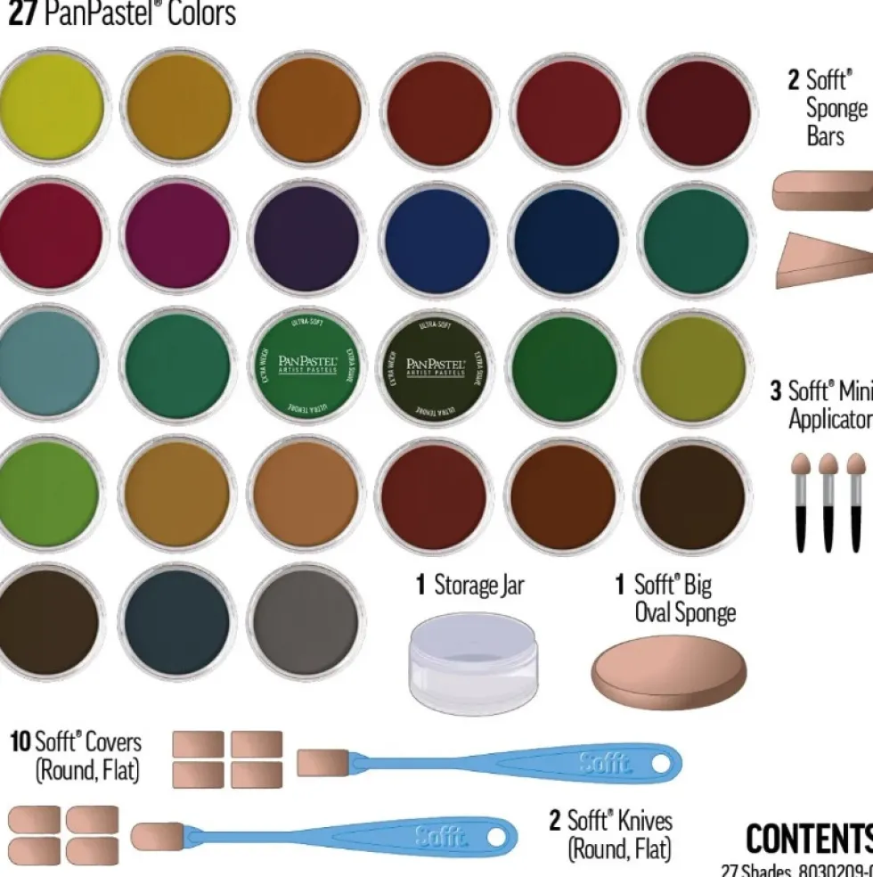 Zestaw suchych pasteli PanPastel Shades - 27 kolorów