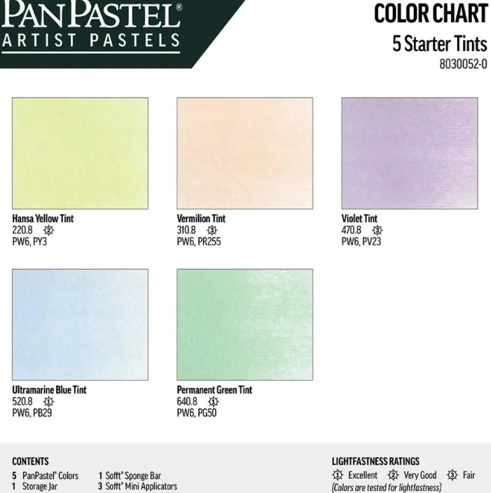 Zestaw suchych pasteli PanPastel Starter Tints - 5 kolorów