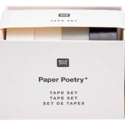 Zestaw taśm Black & White - Paper Poetry - 1,5 cm x 10 m, 4 szt.