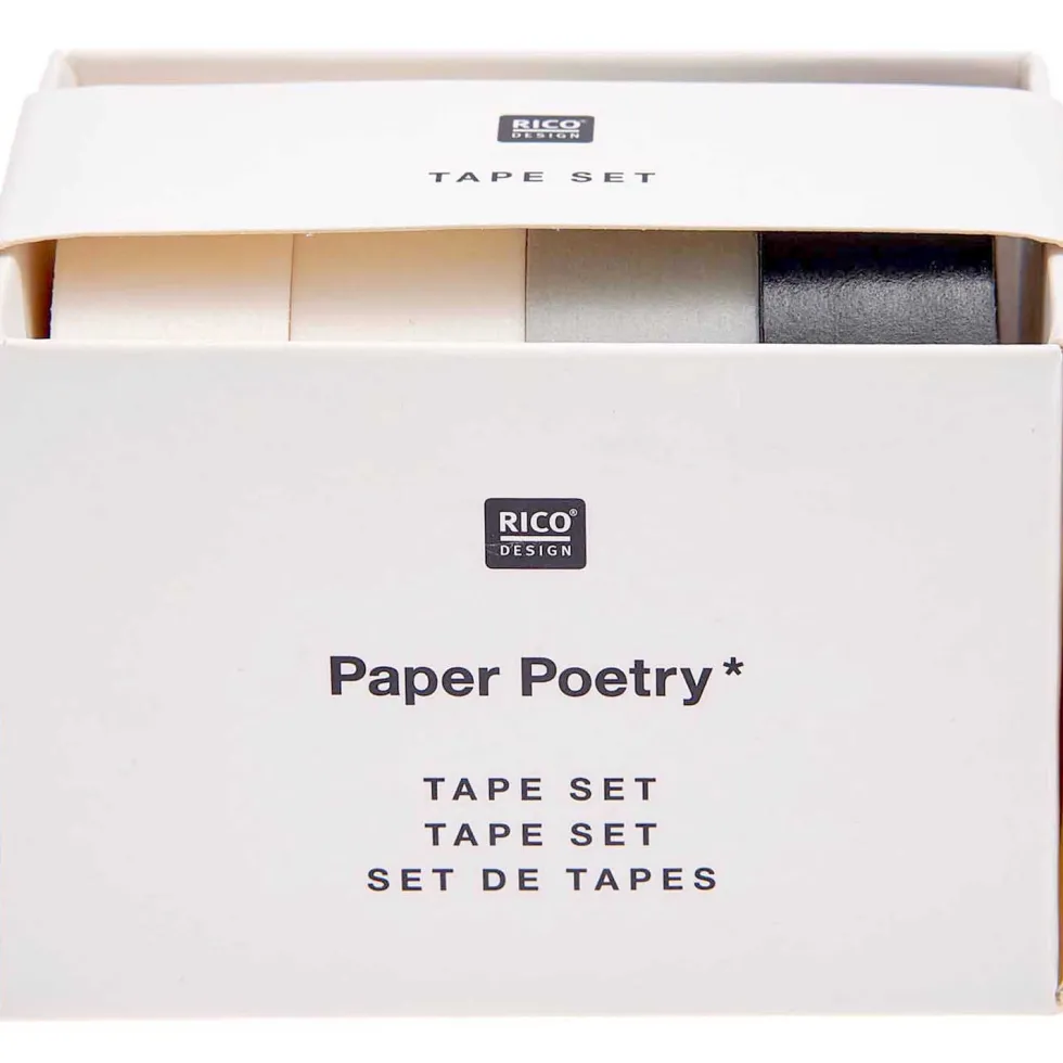 Zestaw taśm Black & White - Paper Poetry - 1,5 cm x 10 m, 4 szt.