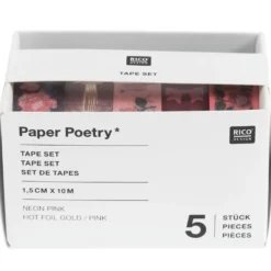Zestaw taśm washi La Vie En Rose - Paper Poetry - 5 szt.
