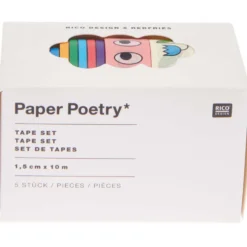 Zestaw taśm washi - Paper Poetry - Eye Candy, 15 mm x 10 m, 5 szt.