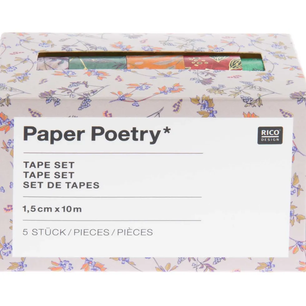 Zestaw taśm washi - Paper Poetry - Funny Fall, 15 mm x 10 m, 5 szt.