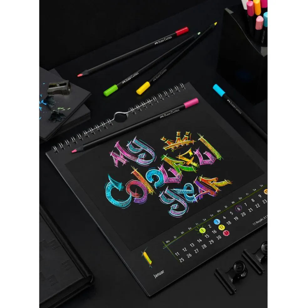 Zestaw trójkątnych kredek Black Edition - Faber-Castell - 12 kolorów