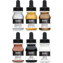 Zestaw tuszów akrylowych Iridescents - Liquitex - 6 kolorów x 30 ml