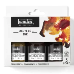 Zestaw tuszów akrylowych Transparent - Liquitex - 3 kolory x 30 ml
