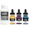 Zestaw tuszów akrylowych z medium do pouringu - Liquitex - Deep Colors, 3 x 30 ml