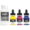 Zestaw tuszów akrylowych z medium do pouringu - Liquitex - Primary Colors, 3 x 30 ml