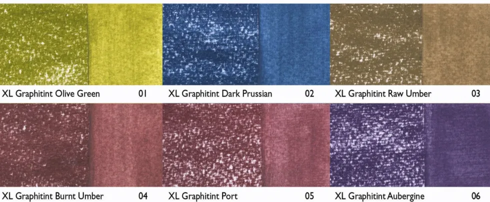 Zestaw tuszów akwarelowych Graphitint XL w sztyfcie - Derwent - 6 kolorów