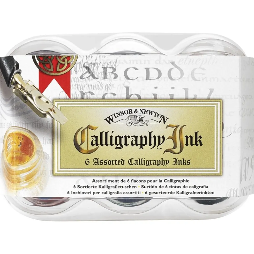 Zestaw tuszów do kaligrafii - Winsor & Newton - 6 szt.