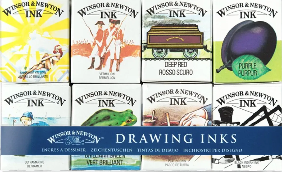 Zestaw tuszów rysunkowych William - Winsor & Newton - 8 szt.