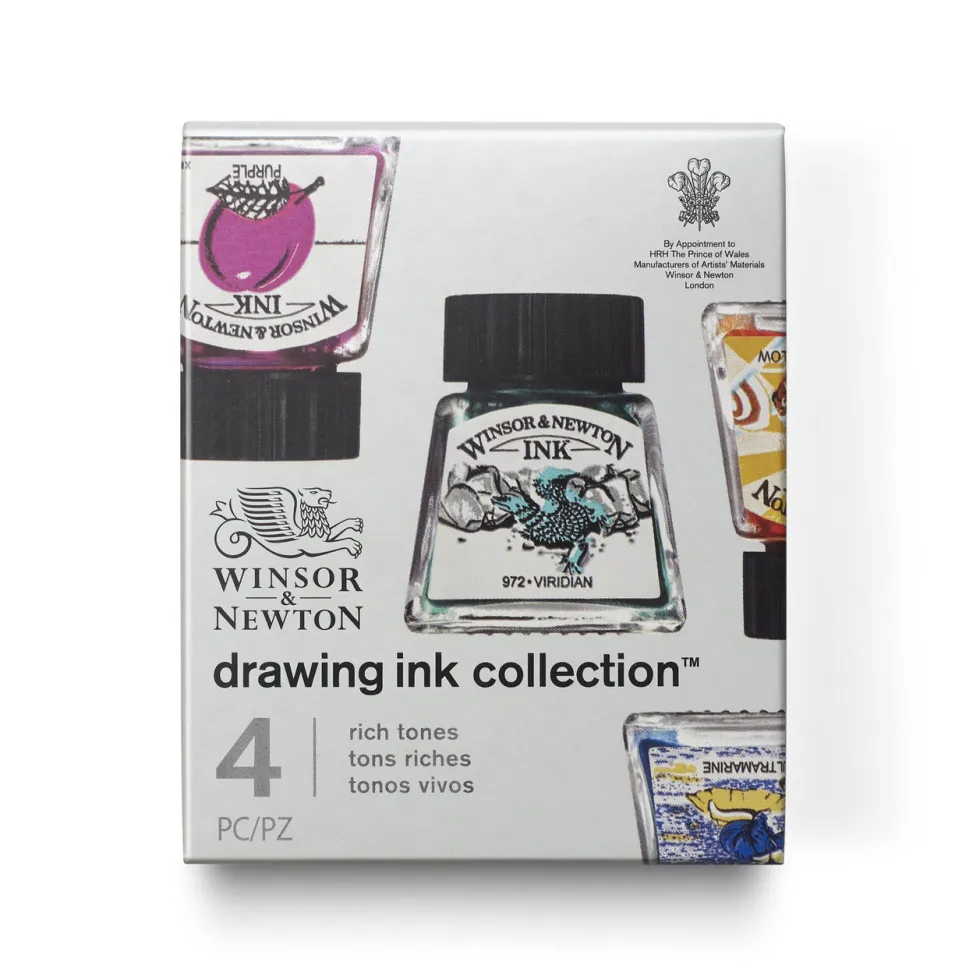 Zestaw tuszów rysunkowych - Winsor & Newton - Rich Tones, 4 szt.