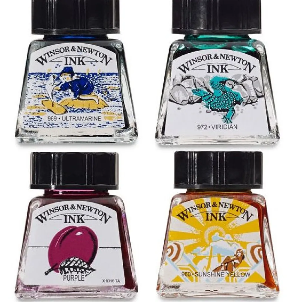 Zestaw tuszów rysunkowych - Winsor & Newton - Rich Tones, 4 szt.