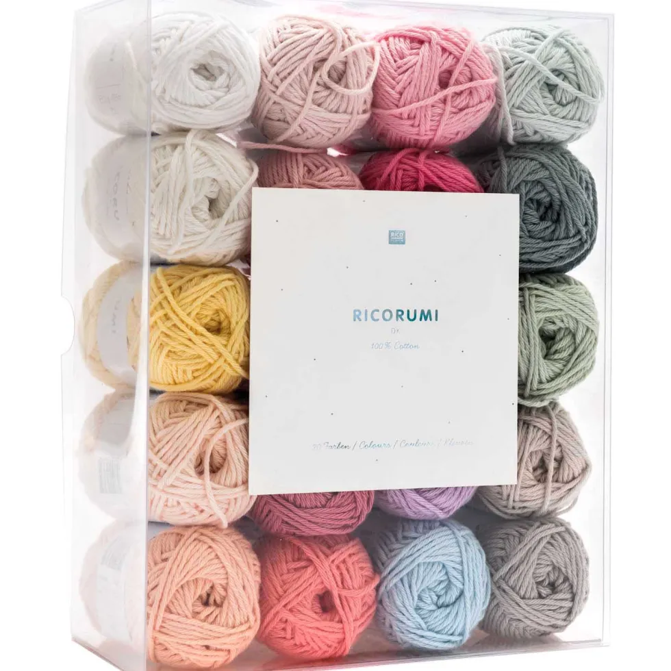 Zestaw włóczek bawełnianych Ricorumi DK - Rico Design - Pastel, 20 szt.