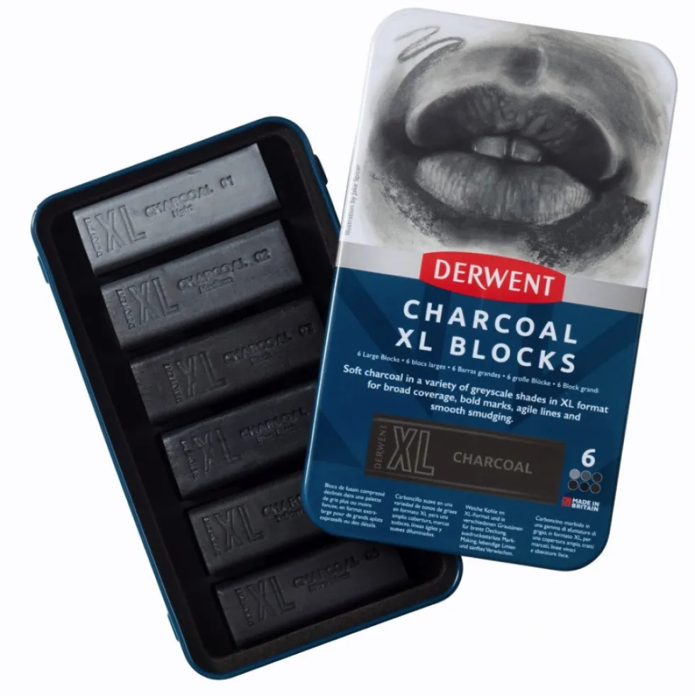 Zestaw węgli Charcoal XL w sztyfcie - Derwent - 6 szt.
