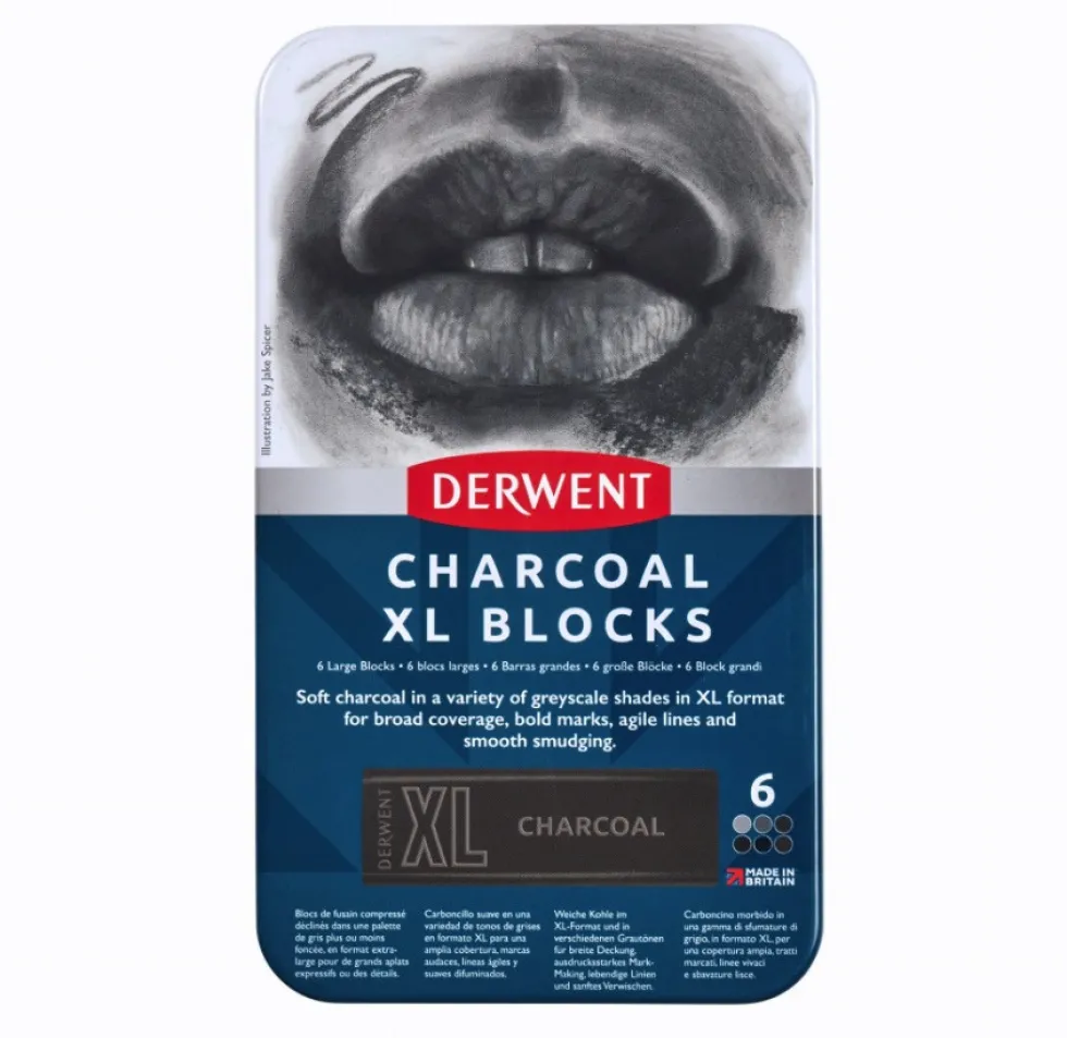 Zestaw węgli Charcoal XL w sztyfcie - Derwent - 6 szt.