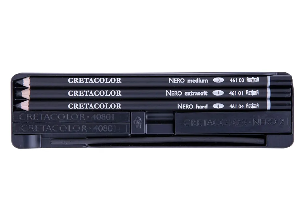 Zestaw węgli rysunkowych Nero Extra Black Pocket Set - Cretacolor - 7 szt.