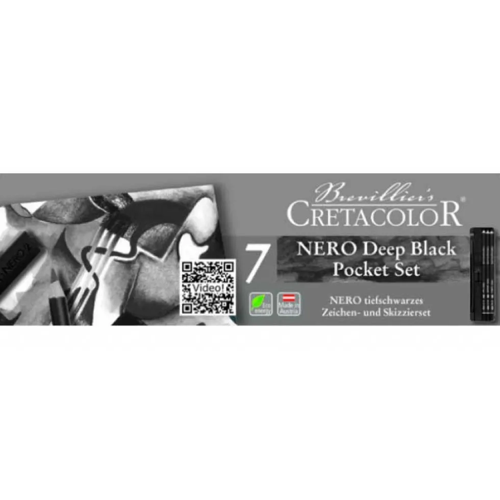 Zestaw węgli rysunkowych Nero Extra Black Pocket Set - Cretacolor - 7 szt.