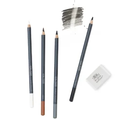 Zestaw węgli w ołówku Studio Collection z gumką - Winsor & Newton - 5 szt.