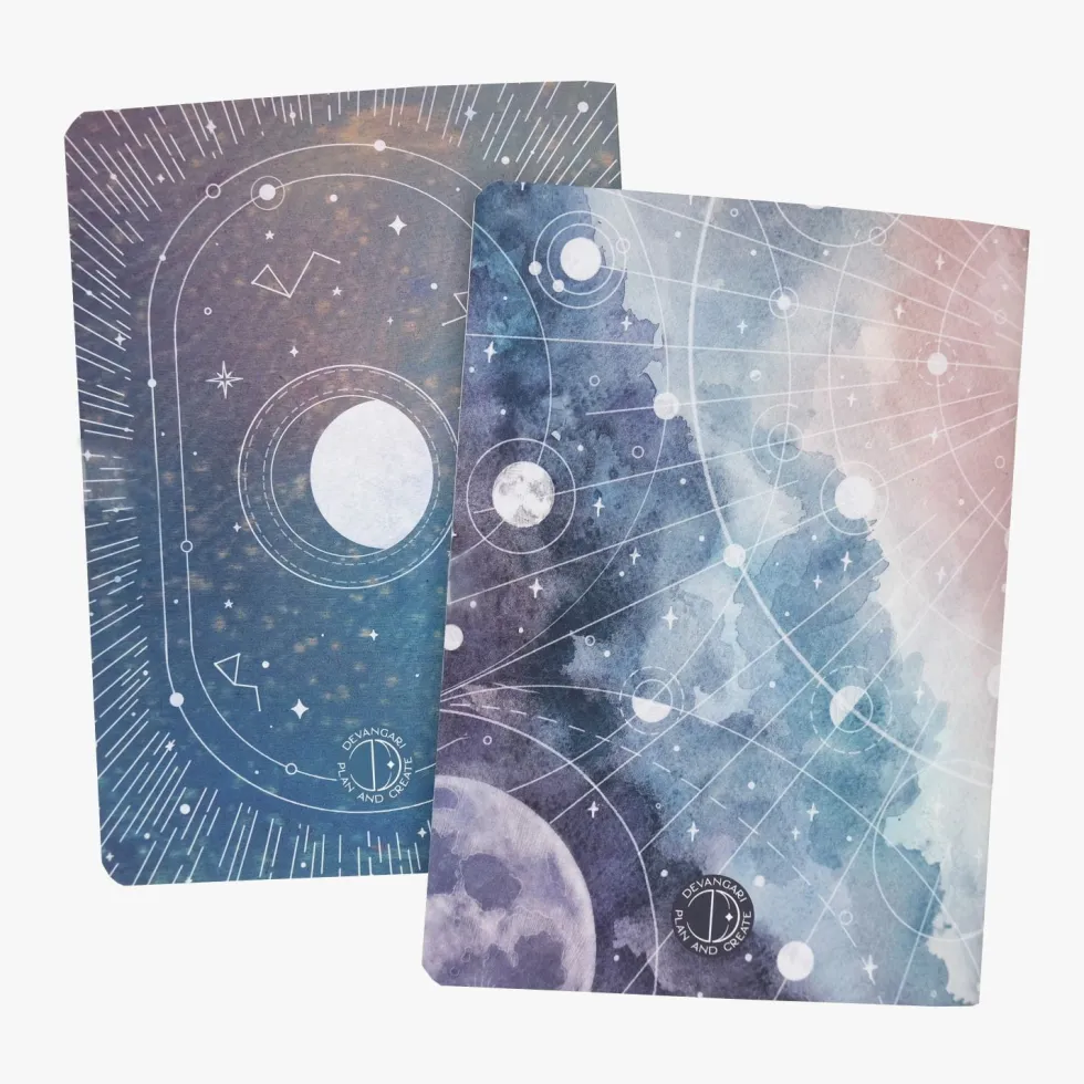 Zestaw zeszytów w kropki Celestial i Universe A5 - Devangari - 2 szt.