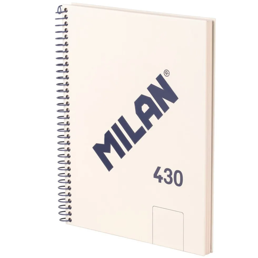 Zeszyt na spirali A5 - Milan - beżowy, gładki, 95 g/m2