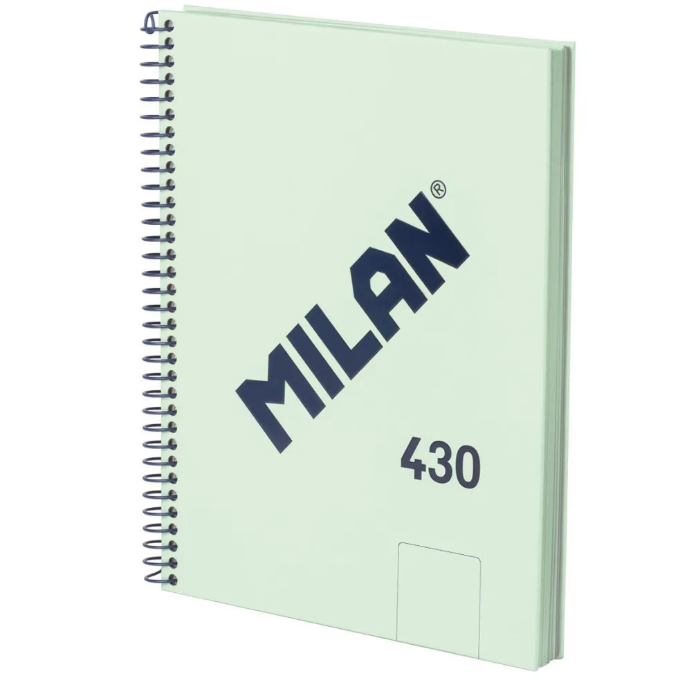 Zeszyt na spirali A5 - Milan - zielony, gładki, 95 g/m2