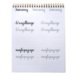 Zeszyt z ćwiczeniami do brush letteringu, B5 - Devangari - podstawowy, 170 g/m2
